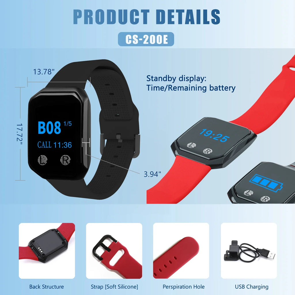 Watch Receiver Wireless Waiter Call Restaurant Pager