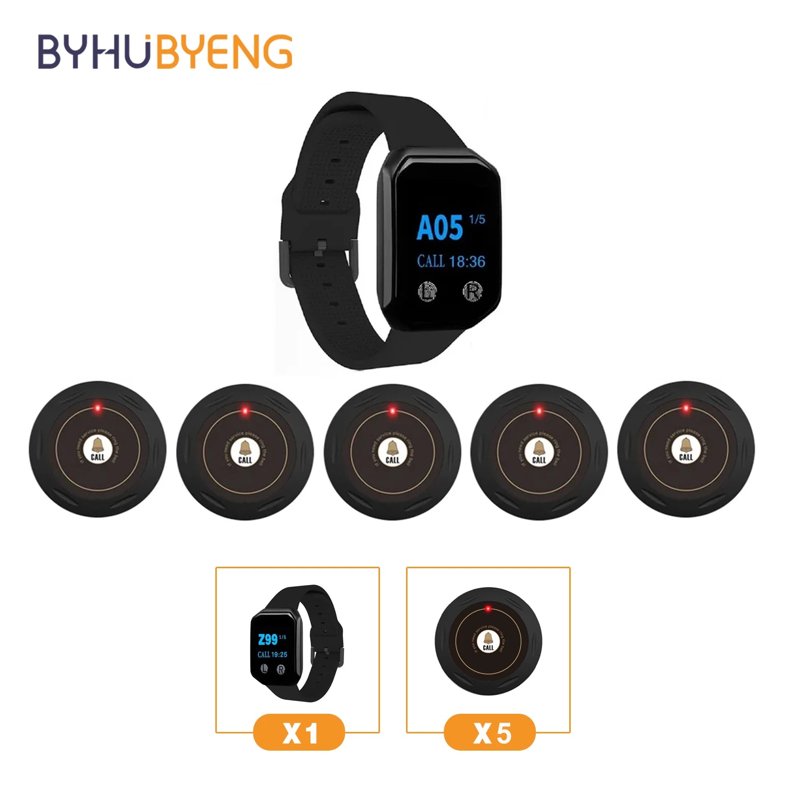 Watch Receiver Wireless Waiter Call Restaurant Pager