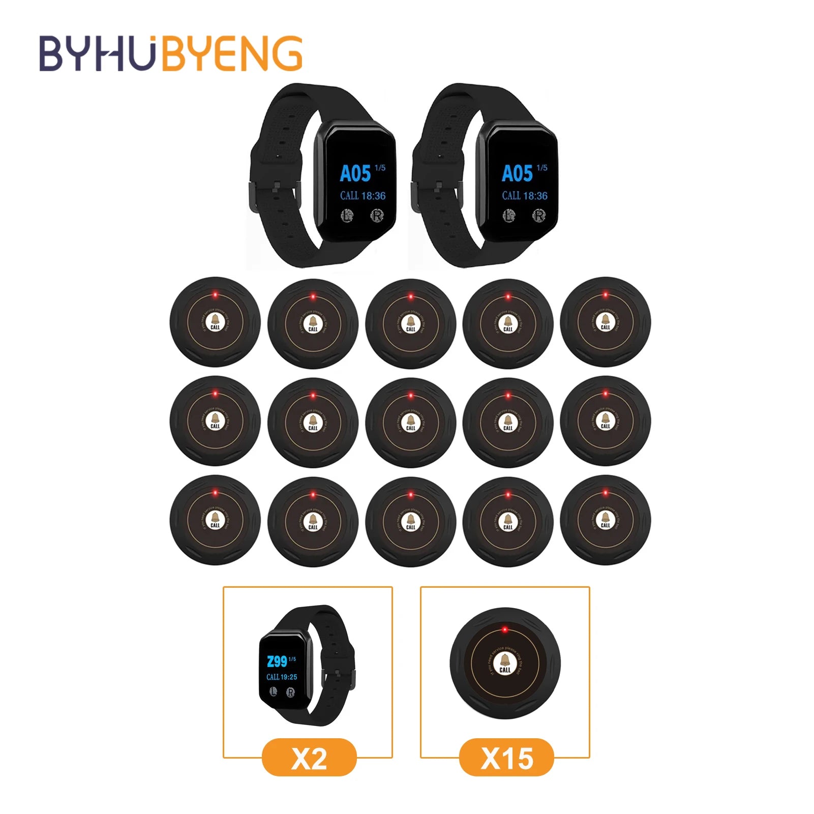 Watch Receiver Wireless Waiter Call Restaurant Pager