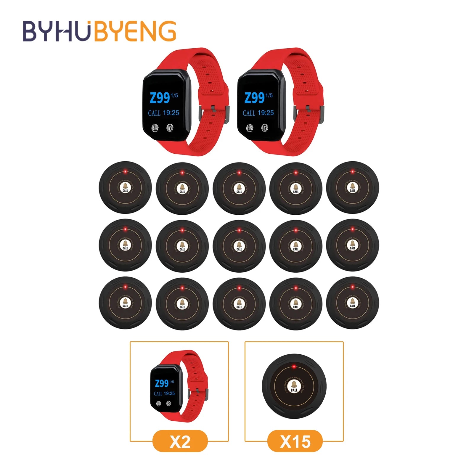 Watch Receiver Wireless Waiter Call Restaurant Pager