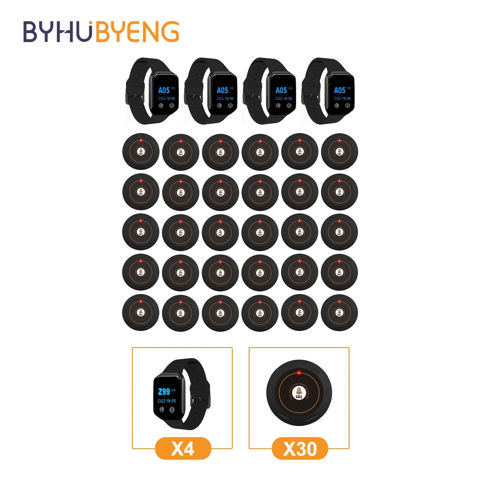 Watch Receiver Wireless Waiter Call Restaurant Pager